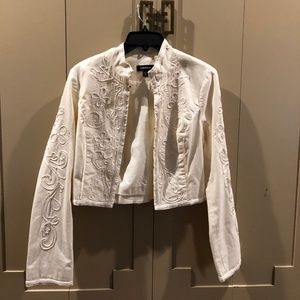 Bebe Cropped Beaded Jacket